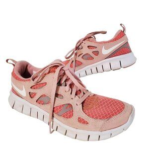 Nike Free Run 2 Pink Kids Running Sneakers DQ4712-600 Size 5.5Y / 38